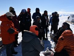 08C Everybody Gets To Try Eating Some Raw Narwhal Whale Meat For Our Lunch On Day 1 Of Floe Edge Adventure Nunavut Canada